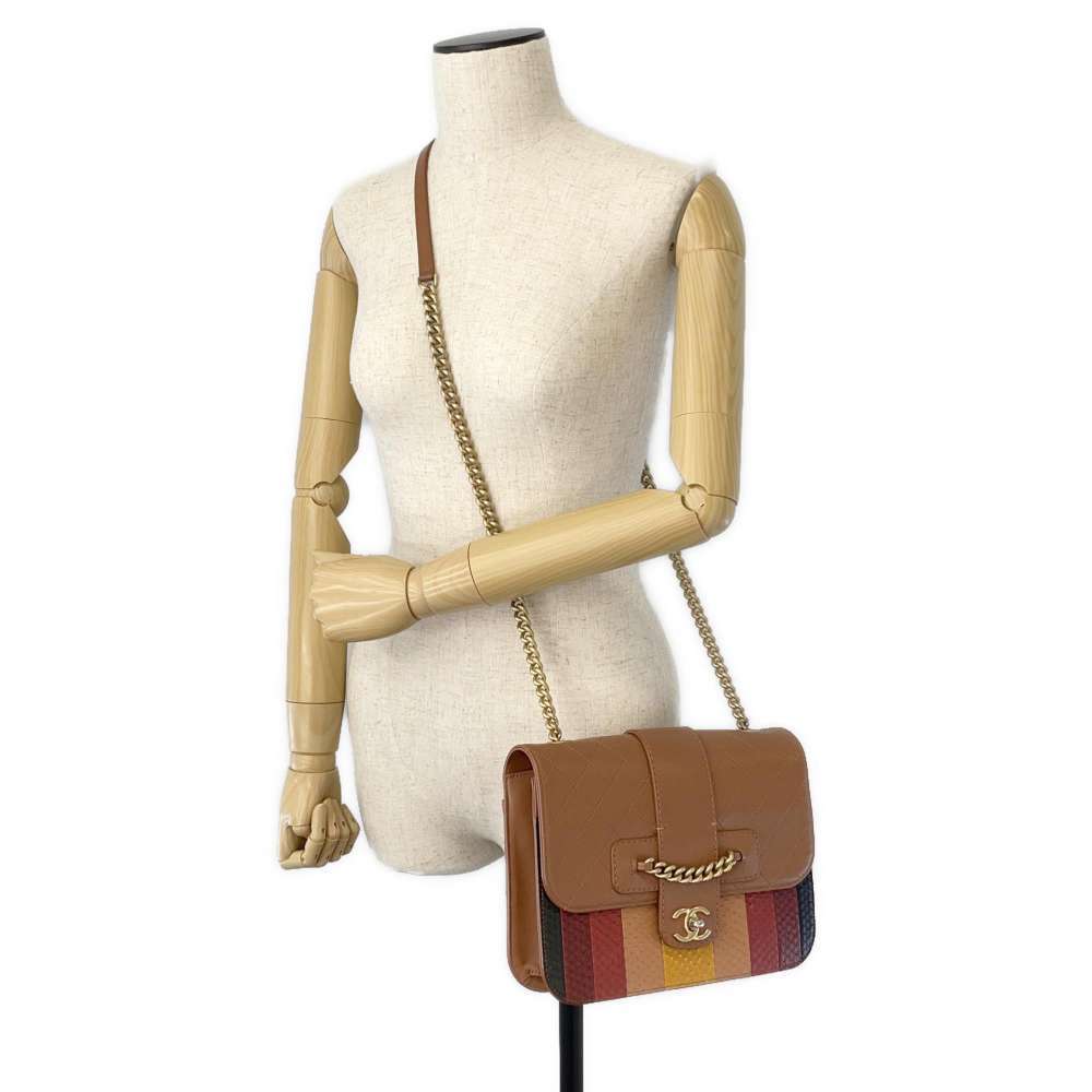 Chanel Python Shoulder Bag Black - image 5